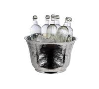 APS 36120 Rafraîchisseur de bouteille, Ø 33 cm, hauteur 20 cm, 8 litres, double paroi, acier inoxydable, aspect martelé