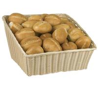 APS 40153 ECONOMIC Panier de buffet marron avec cadre en acier inoxydable, 45 x 42 x 17/24 cm