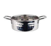 APS 40187 Petit pot de service MUMBAI, Ø 13,5 cm, hauteur 5 cm, acier inoxydable, 0,55 litre, surface martelée
