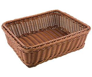 APS 40224 Panier, GN 1/3, 32,5 x 17,6 cm, hauteur 6,5 cm, avec fil d’acier inoxydable dans le bord, polypropylène, beige