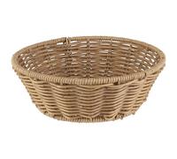 APS 40340 COVE Corbeille ronde tressée beige en polypropylène, récipient en osier pour petits pains ou aliments, diamètre : 20 cm, hauteur : 7 cm, beige