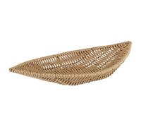 APS 40344 Corbeille en forme de bateau « COVE », panier tressé beige en polypropylène, récipient en osier avec fil en acier inoxydable, panier à viennoiseries, panier alimentaire, dimensions 30 x 15