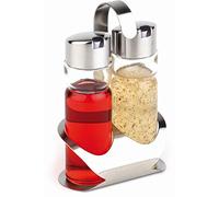 APS 40476 Ménage PRO, 12 x 8 cm, hauteur 19 cm, ensemble comprenant : bouteille à vinaigre et à huile, support en acier inoxydable
