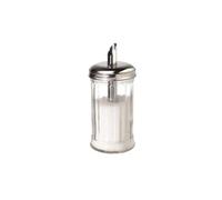 APS 40506 Doseur de sucre, Ø 7,5 cm, hauteur 17 cm, 320 ml, récipient en verre, couvercle à visser en acier inoxydable