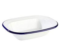 APS 40667 ENAMELWARE Bol en métal blanc/bleu, 16 x 12 x 3,5 cm, 0,20 l