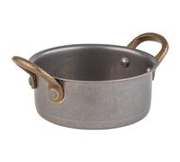 APS 40785 Pot de service SNACKHOLDER, acier inoxydable, Ø 11,5 cm, hauteur 5 cm, 0,35 litre, aspect acier inoxydable vieilli
