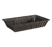 APS 50644 Panier « SUPERSTRONG », GN 1/1, 53 x 32,5 cm, hauteur 10 cm, avec fil d’acier inoxydable dans le bord, polypropylène, noir-brun