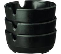 APS 576 Lot de 15 cendriers en mélamine noire Ø 8 x 3 cm
