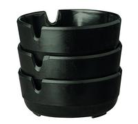 APS 576 Lot de 3 cendriers en mélamine noire Ø 8 x 3 cm