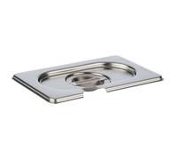 APS 81595 GN 1/9 Couvercle avec découpe pour cuillère en acier inoxydable chrome-nickel Dimensions : 105 x 175 mm/Hauteur : 25 mm