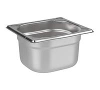 APS 81604 Récipient GN 1/6, acier inoxydable Récipient gastronorme, dimensions 175 x 160 mm/hauteur 100 mm/volume 1,6 litres