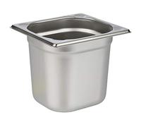 APS 81606 Récipient GN 1/6, acier inoxydable Récipient gastronorme, dimensions 175 x 160 mm/hauteur 150 mm/volume 2,4 litres