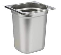 APS 81608 Récipient GN 1/6, acier inoxydable, 17,6 x 16,2 cm, profondeur 200 mm, 3 litres