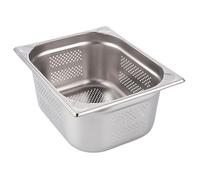 APS 81906 Récipient GN 2/3, acier inoxydable, 35,4 x 32,5 cm, profondeur 100 mm, 9 litres, perforations au fond et sur les côtés