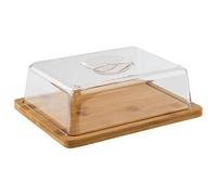 APS 820 Plateau en bois rectangulaire avec couvercle (24 x 18,5 cm, hauteur : 8 cm) - Cloche à fromage, planche à fromage