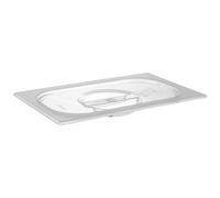 APS 82029 Couvercle GN 1/4, couvercle pour bac GN, 26,5 x 16,2 cm, hauteur 2,5 cm, polycarbonate, transparent