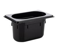 APS 82081 GN 1/9 Réservoir Gastronorm en polycarbonate, dimensions 176 x 108 mm/hauteur 100 mm/volume 1 litre, noir