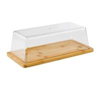 APS 821 Plateau avec capot - Plateau rectangulaire en bois en bambou avec couvercle (32 x 16,5 cm, hauteur : 11 cm) - Cloche à fromage, planche à fromage