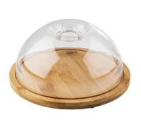 APS 822 Plateau avec capot - Plateau rond en bois en bambou avec couvercle (diamètre 20,5 cm, hauteur 10 cm) - Cloche à fromage, planche à fromage
