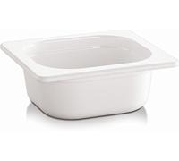 APS 83749 ECOLINE GN 1/6 Récipient en mélamine avec encoche sur le bord, 17,6 x 16,2 x 6,5 cm, 0,8 l, blanc