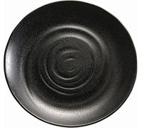 APS 83941 Plateau/assiette Zen, Ø 28 cm, hauteur 3 cm, mélamine, noir, aspect pierre