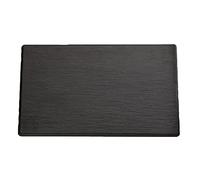 APS 83957 Plateau GN 1/3 SLATE, 32,5 x 17,6 cm, Hauteur 1 cm, Mélamine, noir, aspect ardoise, avec pieds antidérapants