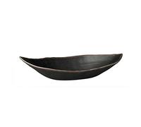 APS 84101 Plat à feuilles MARONE, 36 x 19 cm, hauteur 8 cm, mélamine, noir avec bord brun