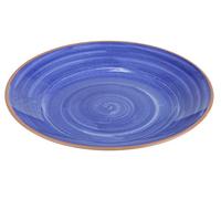 APS 84170 Plateau/assiette LA VIDA, Ø 40,5 cm, hauteur 5,5 cm, mélamine, bleu/aspect terre cuite