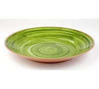 APS 84172 Plateau/assiette LA VIDA, Ø 40,5 cm, hauteur 5,5 cm, mélamine, vert/aspect terre cuite
