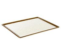 APS 84520 Plateau GN 1/2 Stone Art, 32,5 x 26,5 cm, hauteur 1,5 cm, mélamine, crème/blanc