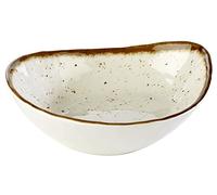 APS 84526 Bol STONE ART, 23 x 19 cm, hauteur 6,5 cm, mélamine, crème/blanc