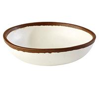 APS 84573 Bol/assiette « CROCKER », Ø 16,5 cm, hauteur 4 cm, 0,5 litre, mélaminé, crème avec bord marron
