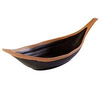 APS 84580 Plat à feuilles CROCKER, 30,5 x 10 cm, hauteur 7,5 cm, mélamine, marron avec bordure marron clair