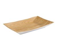 APS 84806 Plateau « BAMBOO », 21 x 13 cm, hauteur 3 cm, mélamine, aspect bambou/blanc