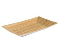 APS 84807 Plateau « BAMBOO », 24,5 x 15,5 cm, hauteur 3 cm, mélamine, aspect bambou/blanc