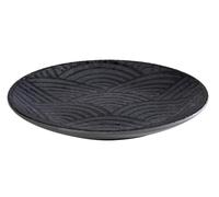 APS 84907 Assiette DARK WAVE, Ø 14,5 cm, hauteur 1,5 cm, mélamine, noir/décor ondulé