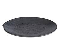 APS 84908 Assiette DARK WAVE, Ø 22 cm, hauteur 2 cm, mélamine, noir/décor ondulé