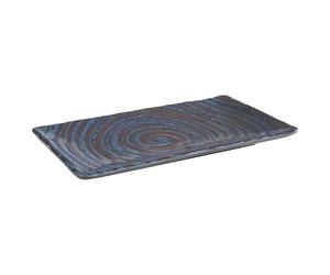 APS 85025 Plateau/planche à sushi « LOOPS », 23,5 x 13,5 cm, hauteur 1,5 cm, mélamine, bleu foncé/gris foncé