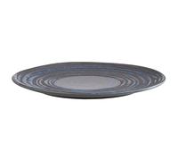 APS 85028 Assiette LOOPS, Ø 27 cm, hauteur 2 cm, mélamine, bleu foncé/gris foncé
