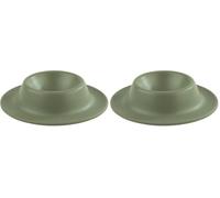 APS 85295 Set de coquetiers, 8,50 x 8,50, Hauteur 4,50 cm, mélaminé, Vert Mat/empilable (Lot de 2)