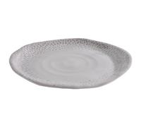 APS 85324 Assiette FOOTMARK, Ø 26,5 cm, hauteur 2,5 cm, mélamine, décor, blanc-gris