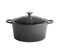 APS 88307 Kochtopf mit Deckel "5 STARS", Schmortopf Gusseisen, induktionsgeeignet, ofenfest, inkl. Deckelhalter, Ø 28 cm, 6 Liter, anthrazit
