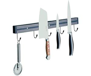APS 88912 Support de couteau magnétique avec 2 supports magnétiques et crochets, 60 cm