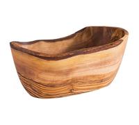 APS 908 Bol « OLIVE », 16 x 9 cm, hauteur 7 cm, bois d'olivier, 0,3 litre, variations naturelles de forme, de veinage et de taille