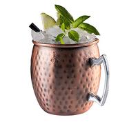 APS 93323 Gobelet MOSCOW MULE, Ø 9 cm, hauteur 10 cm, 0,5 litre, acier inoxydable, aspect cuivre antique, surface martelée