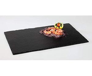 APS 993 GN 1/4 Plateau en ardoise naturelle, 26,5 x 16,2 cm, épaisseur 6-9 mm, pieds protégeant les meubles