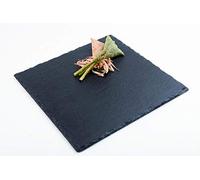 APS 994 Plateau en ardoise naturelle, 25 x 25 cm, épaisseur 6-9 mm, pieds protégeant les meubles