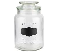 APS Bocal de conservation avec champ d'étiquetage Contenant en verre de qualité supérieure pour le stockage d'une capacité de 1,0 l Votre produit reste frais grâce au couvercle en verre avec