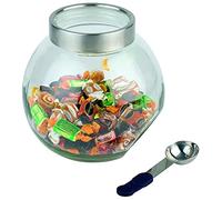 APS bocal de rangement avec cuillère transparent en acier inoxydable - 17 x 12.5 x 18 cm