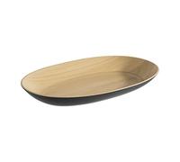 APS Bol -FRIDA - 33,5 x 21 cm - Hauteur : 4 cm - Intérieur : aspect bois - Extérieur : noir - 1,2 l